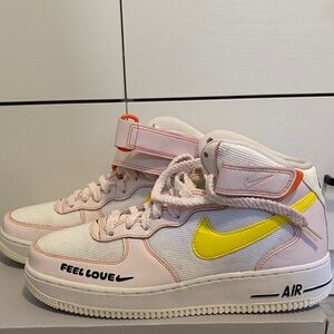 Nike High-Top Sneakers - Pink, Yellow, and Orange